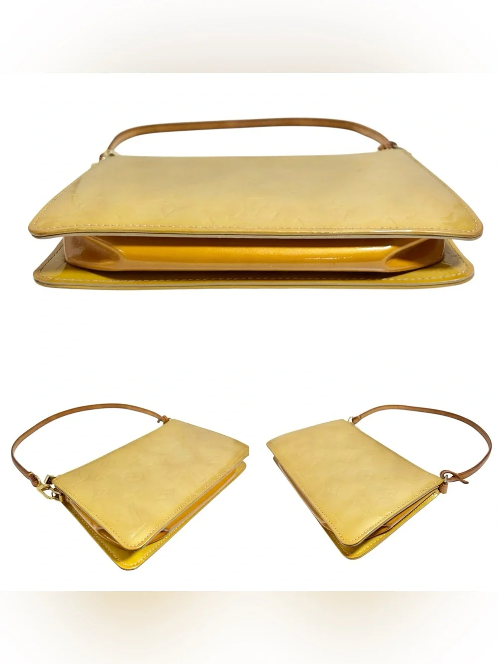 Louis Vuitton Yellow Vernis & Vachetta Leather Lexington Pochette Mini Bag